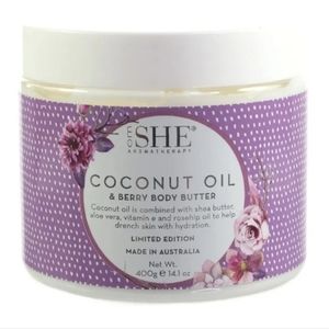 om SHE Aromatherapy Limited Edition Coconut Oil & Berry Body Butter—JUMBO NEW